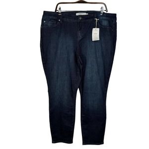 Torrid Denim Skinny Sanded Rinse Plus Size Jeans Dark Denim 22 R NWT